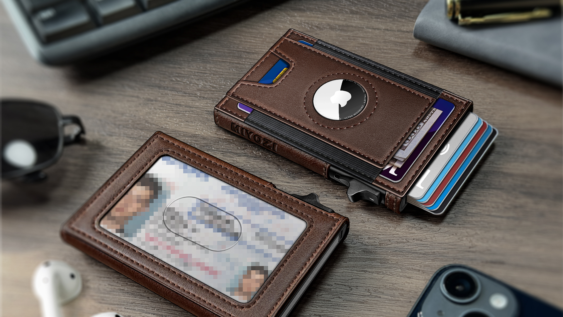 Amazon.com: miyozi Airtag Wallet for Men, Slim Pop Up Credit Card